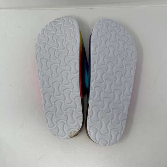Rosy Pink & Blue Rainbow Ombre Two‎ Buckle Slide Sandal Size 6.5 New Without Box - Picture 6 of 7